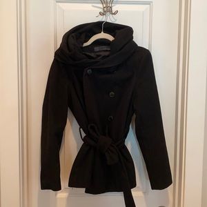 Zara Hooded Peacoat with waist belt